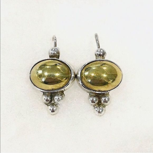 Silpada Victorian Sterling Silver 925 Brass Earrings - Picture 2 of 7